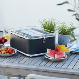 Barbecook Carlo - Tafel BBQ - Houtskool BBQ barbecue - Incl. Draagtas - Urban Grey - 44 x 33 x 21cm — thumbnail 2