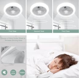 Plafondlamp Met Ventilator En Dimmer - Met Afstandsbediening - 3 Standen Ventilator - Woonkamerlamp - Moderne lamp - 45cm — thumbnail 4