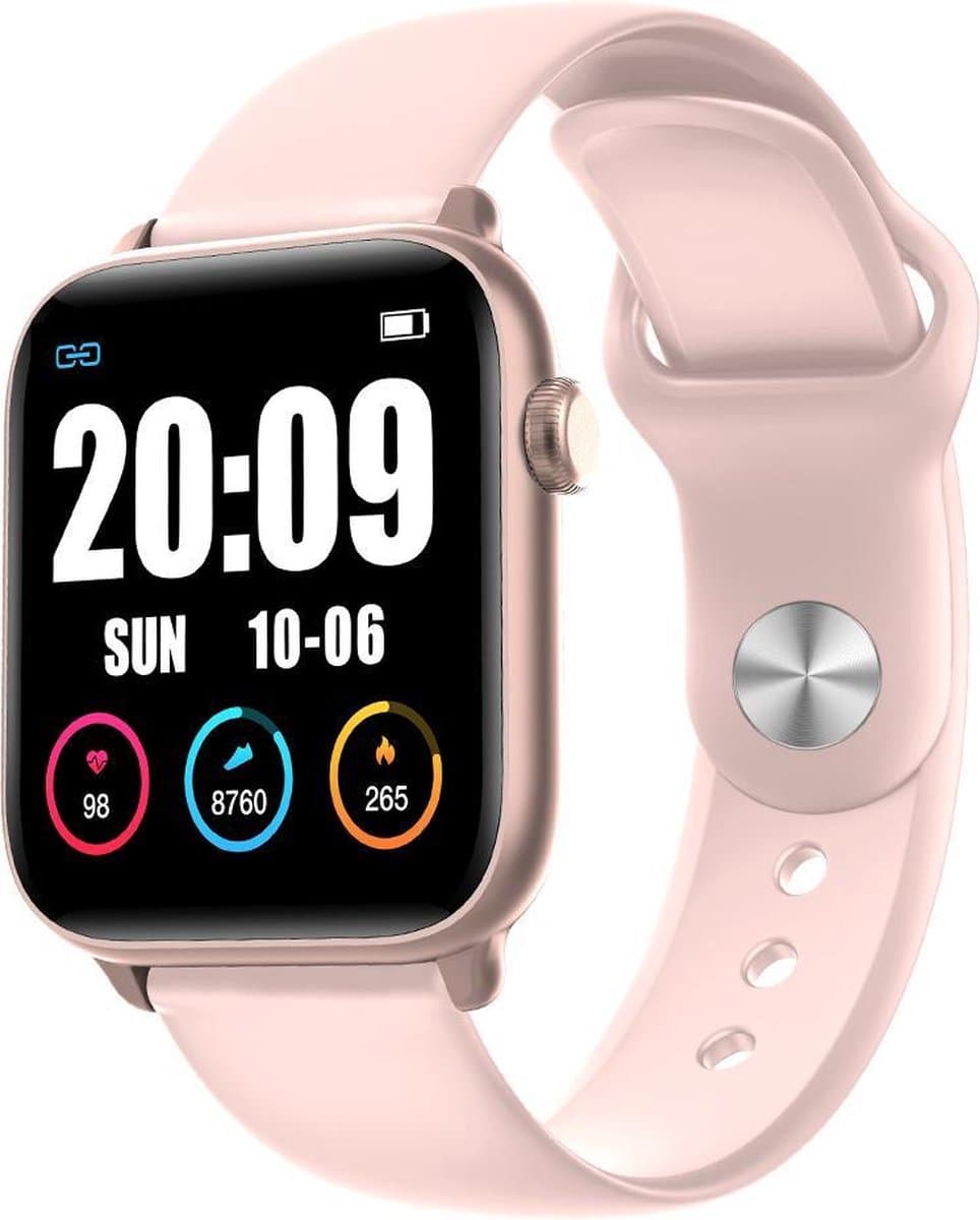 Belesy® Thermo Pro - Smartwatch - Horloge - 1.3 inch – Kleurenscherm - Full Touch - Lichaams thermometer - Roze - Siliconen — afbeelding 1