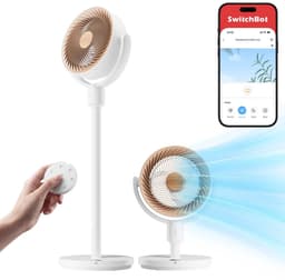 SwitchBot Staande Circulatieventilator – Oplaadbare Slimme Ventilator met Afstandsbediening en App – Wit — thumbnail 1