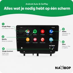 Navibop Autoradio geschikt voor Opel Corsa D 2007 t/m 2012 - Draadloos Apple CarPlay & Android Auto - 9 inch touchscreen - Android 15 - 4GB/64GB - Navigatie - Bluetooth - DAB+ ready - 2 din - 2007 2008 2009 2010 2011 2012 — thumbnail 2
