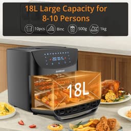 Lamor Heteluchtfriteuse - Mini Oven - Airfryer - Airfryers - Ovens - 18 L - 1800 W - 8 in 1 funcionaliteit - 41,4 x 41,9 cm — thumbnail 5