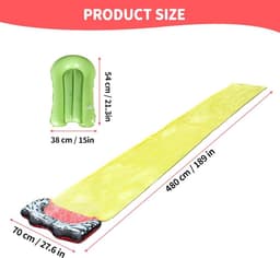 480 * 70cm Waterglijbaan Buiten Zomergazon, Waterglijbaan Tuin voor Buiten, Tuin Waterglijbaan Buiten — thumbnail 5
