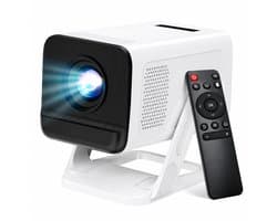 Veya Mini Beamer Wit - Projector - 4K - 180graden draaibaar - Android - Wifi6 - Beeld 40 tot 150inch - Bluetooth - 18 x 15 x 11cm