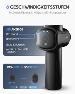 Massagepistool voor spiermassage - 6 koppen en 3200 rpm — thumbnail 3
