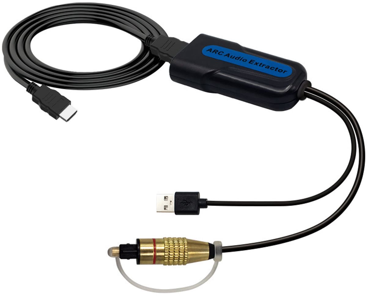 HDMI ARC-audio-extractor - 192 kHz/24 bit - HDMI high-definition audio-converter - Optische Toslink SPDIF-uitgang - Zwart - 67*35*15 mm - Kabellengte 150 cm - Geschikt voor HDTV's - ARC/EARCTV naar optische soundbar - Home cinema — afbeelding 1
