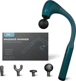 Diepweefselmassagepistool - Voor rug, nek en schouders met verlenghandvat - Stil en 4 massagekoppen — thumbnail 1