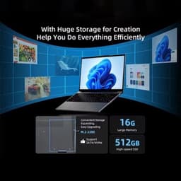 Laptop Computer 15,6 Inch Full HD - 16 GB RAM - 512 GB SSD - Intel Core-i5 Processor - Windows 11 - HDMI - Wit — thumbnail 4
