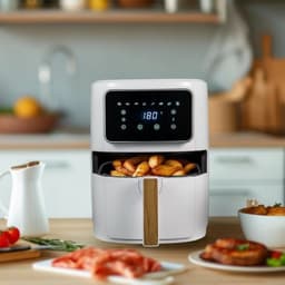 Heteluchtfriteuse - Airfryer - Gezond bereiden - Keramische antiaanbaklaag - 6.9 Liter - Wit — thumbnail 3
