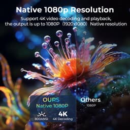 Beamer Native 1080P - 80W Vermogen - 1920 x 1080 Resolutie - LCD - Zwart - Voor Thuisbioscoop Projector — thumbnail 5