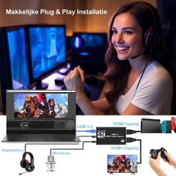 Daroyx® VCC4K Pro2 Video Capture Card - USB-A 3.0 - HDMI 4K@60Hz - Game Capture voor PC, Mac, PS4, PS5, Nintendo, Xbox en meer - Zwart — thumbnail 3