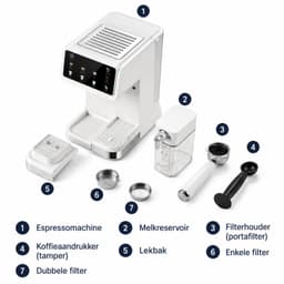 Nyoz espressomachine - Koffiezetapparaat - Koffiemachines - 20 bar - 1350W - 1,5L - Touchscreen - Automatische melkopschuimer — thumbnail 2