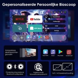 Mini Beamer LED - 1280 x 720 Resolutie - 1800 ANSI Lumen - Draagbaar - Voor Huisbioscoop En Reizen — thumbnail 3