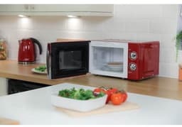 Compacte solo-magnetron - 5 vermogensstanden, ontdooifunctie, 17L, rood — thumbnail 3