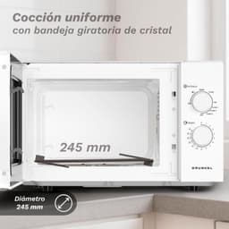 Magnetron met Grill - Combimagnetron met Grillfunctie - Eten Bereiden en Opwarmen - 3 Combinatiemodi - 25 Liter - Wit — thumbnail 2