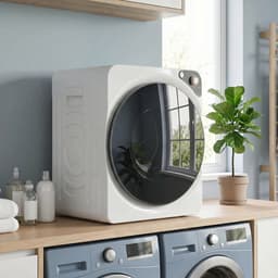 TEKROA® Draagbare mini-droger - 5 kg - 5 programma's, 1000 W, tot 60℃ - timer, roestvrijstalen trommel, voor thuisgebruik - wit — thumbnail 3