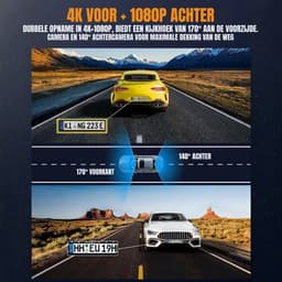 QORA® Dashcam voor Auto Voor en Achter - Dashcam - Zwart - 5cm x 11cm x 5cm — thumbnail 3