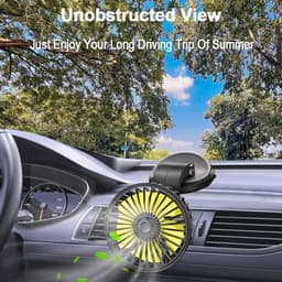 Autoventilator, 360 graden draaibaar, 12 V sigarettenaansteker, autokoelventilator voor dashboard, mini-tafelventilator, ventilator, zuignap, kleine ventilator voor vrachtwagen, SUV — thumbnail 3