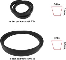 Dailygoods - 2 Stuks Grasmaaier Riem 754-0467 754-04208 - Compatibel met Cub Cadet — thumbnail 2
