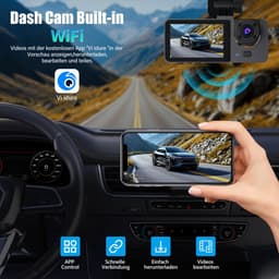 SnelShoppen - Autocamera 4K Dashcam Auto met 1080p Achter- en Binnencamera, 32 GB SD-kaart, Parkeerbewaking, Infrarood Nachtzicht, G-sensor, Loop-opna — thumbnail 5