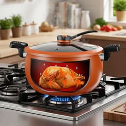 Multi-Cooker Snelkookpan - Rijstkoker Stoompan - Snel Maaltijden Bereiden - Transparant Deksel - 28 cm - Zwart — thumbnail 4