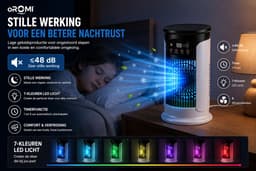 oROMI Aircooler met Waterverneveling – 6 Snelheden – 300 ml Watertank – 7 Kleuren LED – Timer – USB Tafelventilator met 2 Koelelementen — thumbnail 5
