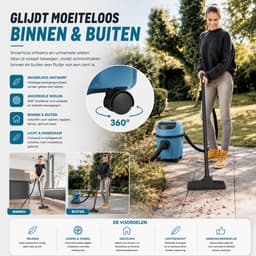 Alleszuiger Nat & Droog 18V – Compatibel met Makita LXT – 30 kPa – 10L – Bouwstofzuiger met 3 Opzetstukken — thumbnail 3