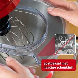 NIVA® Deegmachine - Mixer met Kneedhaak - Kneedmachine - Rood - 23cm x 34cm x 36cm — thumbnail 4