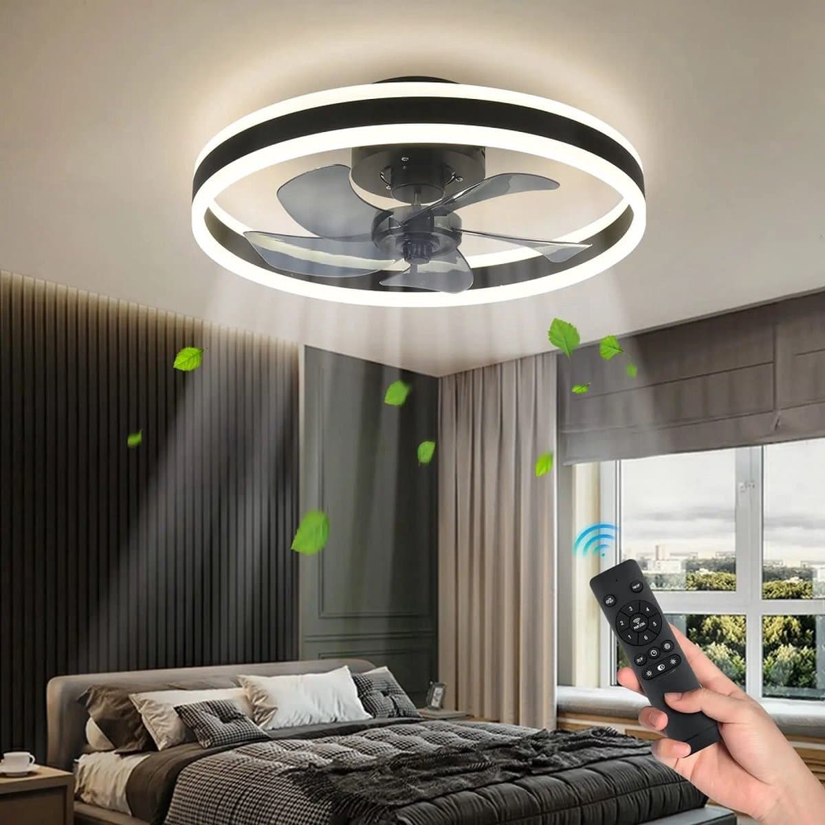 Plafondventilator Lamp - RGB - Smart Lamp - 6 Standen - Dimbaar - Kroonluchter Ventilator - Chandelier Fan - Woonkamer Lamp - Ventilator Lampen - Stille Motor — afbeelding 1
