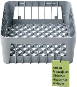 Vaatwassermand - Afwasmand - Industrieel Wassen - Versterkte Kunststof - 350 x 350 x 150 mm - Grijs — thumbnail 1