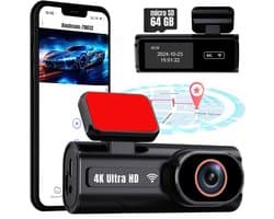 QORA® Dual Dashcam - Dashcam Voor Auto 1080p - Voor en Achter Camera – Auto Camera - G-Sensor - App Bediening – Parkeermodus - Zwart - 10cm x 4cm x 4cm; 300 g