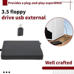 Externe Floppy Drive - Diskettestation Lezer - Oude Bestanden Lezen - USB A en C - Ultraslank Ontwerp - Zwart — thumbnail 3