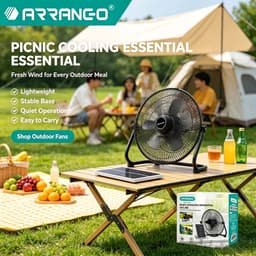 Lifero Vloer Ventilator met Zonnepaneel - Ventilatoren 3 Standen - Zonne-energie Vloerventilator - Koelventilator - Ventilatie — thumbnail 4
