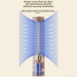 Bladeless Ventilator - Toren Ventilator - Stille Koeling - Veilige Bladloze Structuur - Compact Ontwerp - Grijs — thumbnail 4
