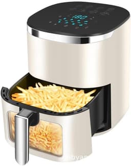 Airfryer Oven - Heteluchtfriteuse - Gezond Koken - Visueel Kookvenster - 6L Capaciteit - Zilver — thumbnail 1