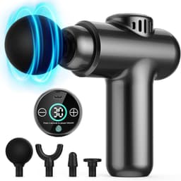 Mini Massage Gun - Spierontspanning Apparaat - Herstel Na Sport - 30 Snelheden LCD - 12.3 x 14.9 cm - Zwart — thumbnail 1