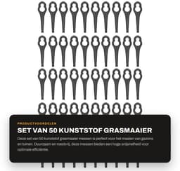 Dailygoods- Grassnijmes 50 Stuks - Kunststof Mes - Duurzaam - Antiroest - Hoge Efficiëntie - Eenvoudig te Installeren - Grasmaaier — thumbnail 1