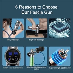 Draagbare Massager - Mini Massage Gun - Spier Ontspanning - Constante Trillingen - 1.1 kg - Grijs — thumbnail 5