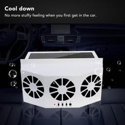 Auto Koeler - Zonneventilator - Auto Ventileren - Drie Ventilatoren - 21.7 cm - Wit — thumbnail 2