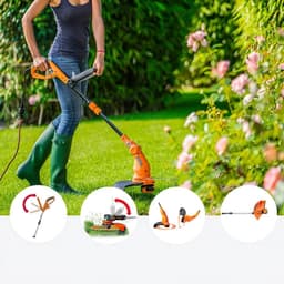 QORA® Kantenmaaier - Grasmaaier - Accugrasmaaier - Oranje- 22cm x 13cm x 13cm — thumbnail 5