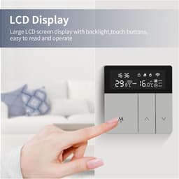 Slimme Thermostaat - Temperatuurregelaar App - Energie Besparen - Wekelijks Programmeerbaar - 16A Elektrische Verwarming - Zilver — thumbnail 4