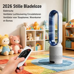 Pelor Bladloze Torenventilator - Luchtreinigende Luchtcirculatie - 8 Snelheden met Afstandsbediening - 90° Oscillatie - Goud — thumbnail 5