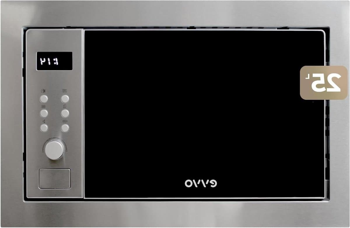 Geïntegreerde Magnetron - Inbouw Magnetron - Keuken Gemak - Met Grillfunctie - 25 Liter - Roestvrij Staal — afbeelding 1