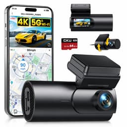 4K Dashcam met Voor- en Achtercamera - Wifi, Nachtzicht en 64GB SD-kaart — thumbnail 1