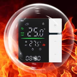 Slimme Thermostaat - Kamerthermostaat Programmeerbaar - Energie Besparen - Nauwkeurige Temperatuurregeling - 8.6x8.6x4.1CM - Wit — thumbnail 3
