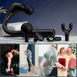 Fasciapistool - Massagegun - Ergonomische - 120° Gebogen Handgreep - 5 Snelheden - 4 Vervangen Koppen - Stille Motor - 1500mAh - Sport en Ontspanning - Voor Thuis en Kantoor — thumbnail 4