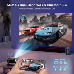 SnelShoppen - 4K Beamer 30000 Lumen, Native 1080p, Android 14.0 Smart Beamer met Automatische Scherpstelling, Trapeziumcorrectie, Wi-Fi 6, Bluetooth 5 — thumbnail 4
