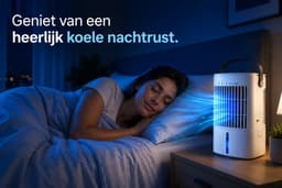 Mobiele airco zonder Slang & Afvoer- 3-in-1 - 4 Snelheden - Mini Ventilator - Draagbare Aircooler - LED Verlichting- Aircoventilatoren - Voor Slaapkamer & Woonkamer - Wit — thumbnail 4
