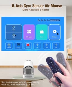 SnelShoppen - Alwtniet Mini-projector 4K Ondersteund, Draagbare Beamer met Wifi 6 en Bluetooth 5.4, 5W Luidspreker, Automatische Trapeziumcorrectie, 1 — thumbnail 4