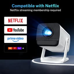 SnelShoppen - Mini Beamer 1080P met WiFi 6 en Bluetooth 5.4 - Gecertificeerd voor Netflix en Android 13 - Auto Keystone en 4K Ondersteuning - Ingebouw — thumbnail 2